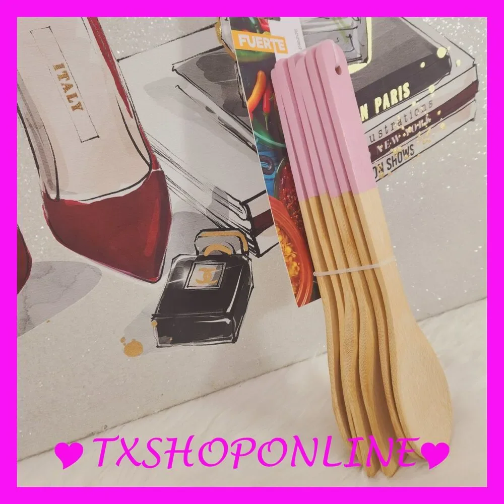 💗🥄6 pc bamboo utensil set🥄💗